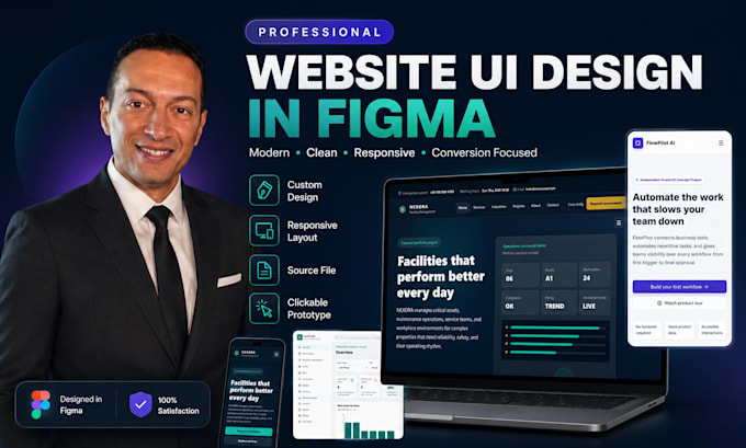 design a modern website or landing page UI in figma