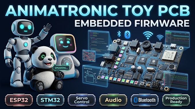 design animatronic toy pcb and develop embedded firmware