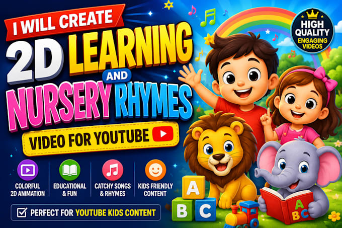 create 2d learning and nursery rhymes video for youtbu