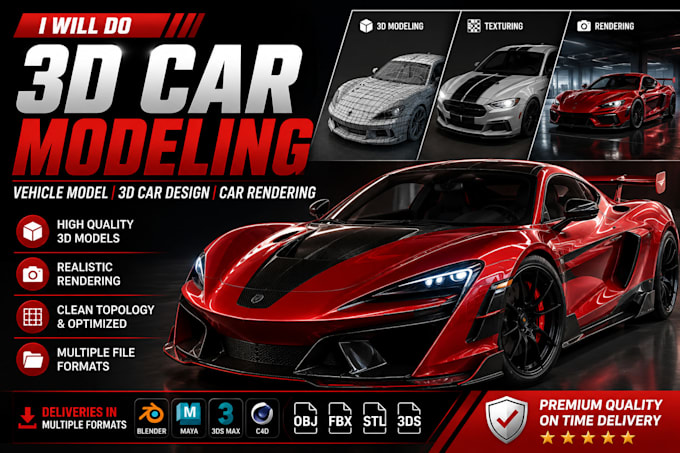 do 3d car modeling 3d car design and car rendering