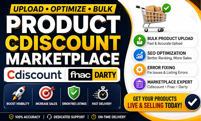 upload optimize csv bulk product cdiscount marketplace listing fix errors