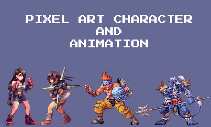 do pixel art character design 2d sprite sheet pixel art animation game art asset