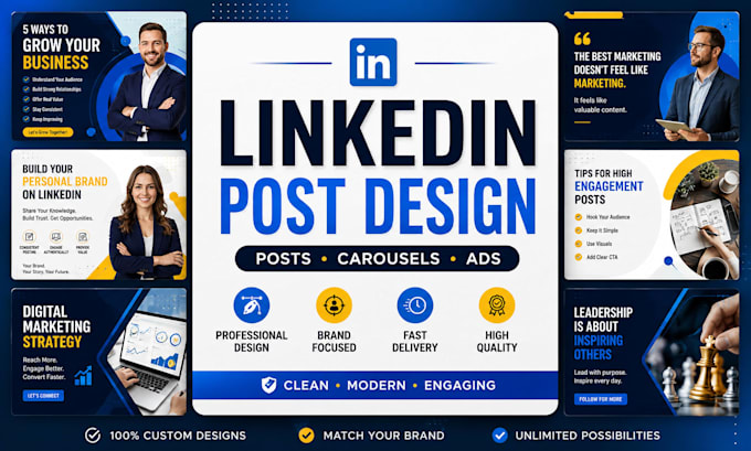 design high engagement linkedin posts and carousels