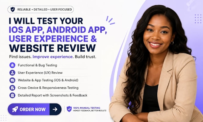 test your ios app, android app user experience and website review