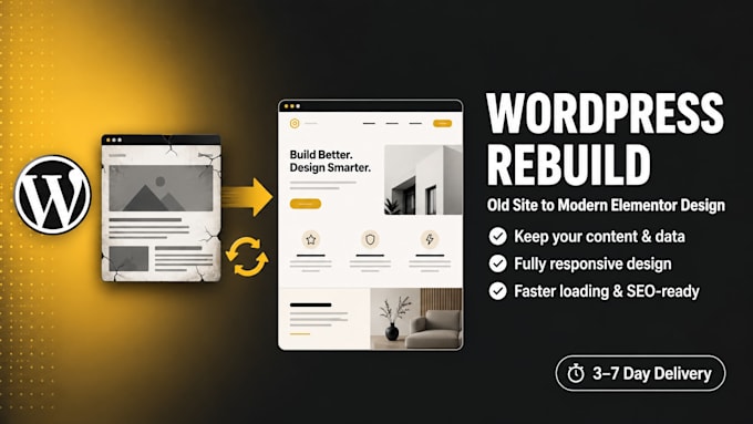 rebuild and redesign your old wordpress elementor website