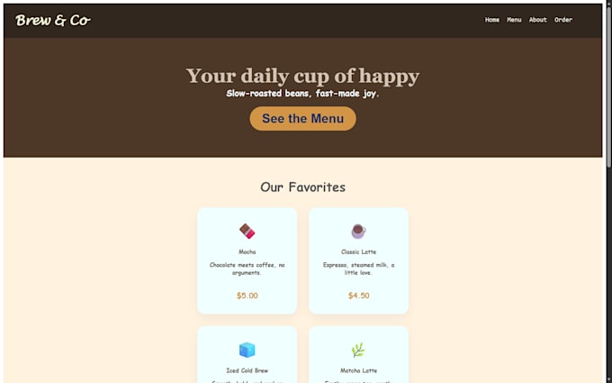 create a coffee shop