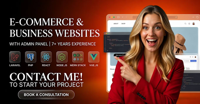 develop your ecommerce or business website with admin panel