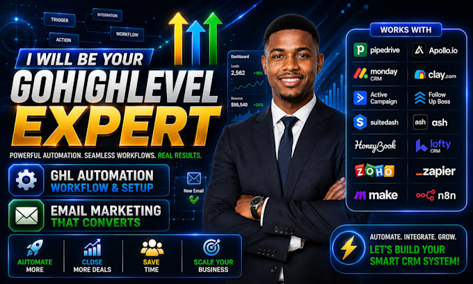 be your gohighlevel expert, ghl automation workflow and setup email marketing