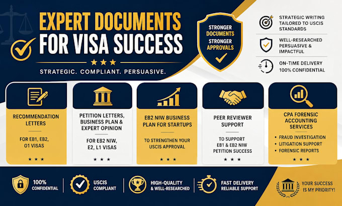 write a recommendation letter for eb1, eb2, o1 visas