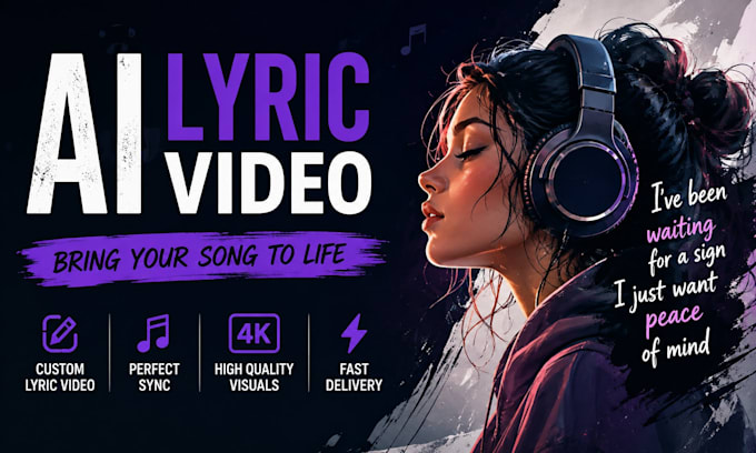 create stunning animated lyric music video