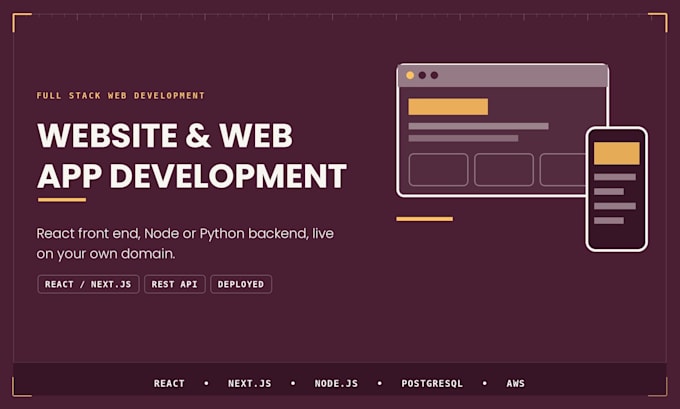 develop full stack website and web application in react and node js