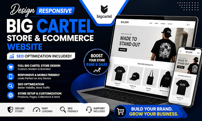 design responsive big cartel store  ecommerce website seo optimization