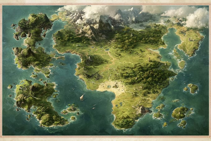 draw fantasy map illustration