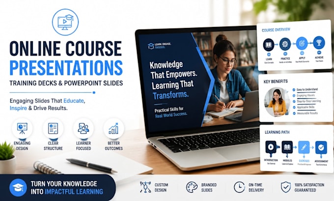 create online course presentation, training deck and powerpoint slides