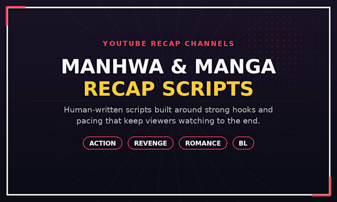 write manhwa and manga recap scripts for your youtube channel