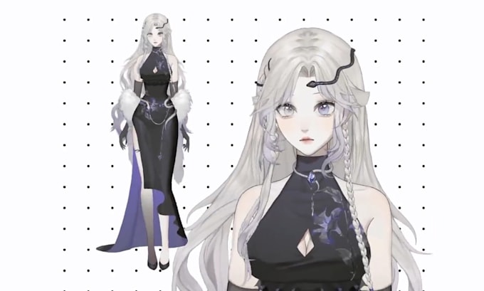 draw and rig custom anime live2d vtuber model vtuber commission 3d vtuber model