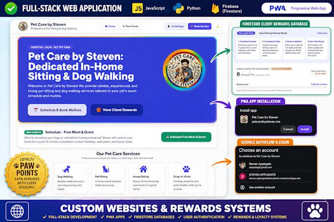 build custom websites, front end web applications and landing pages