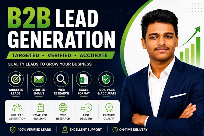 targeted b2b lead generation, email list building and web research