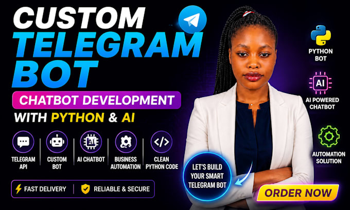develop custom telegram chatbot, telegram bot with python and ai