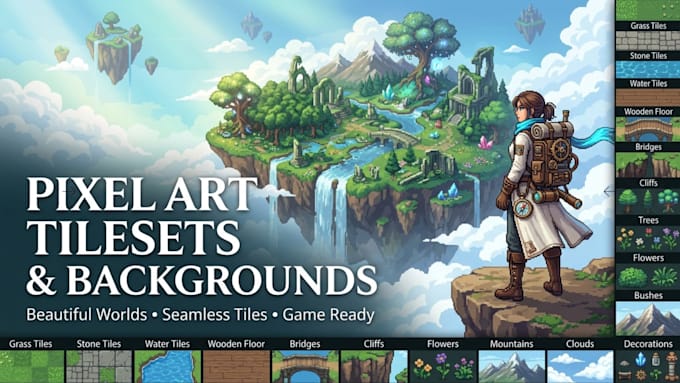 create professional pixel art tilesets, backgrounds, and game environments