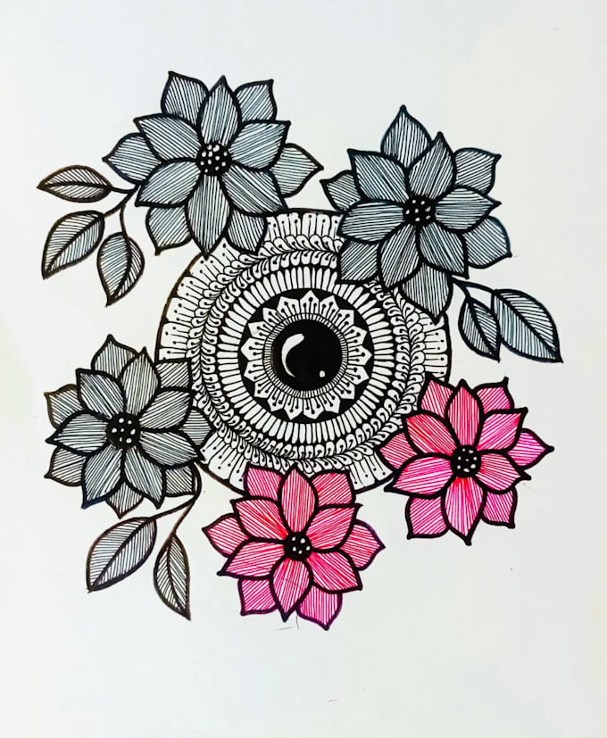 create uniique hand drwan mandala design