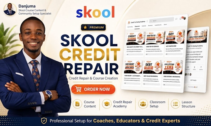 create skool online course community skool credit repair skool content creation