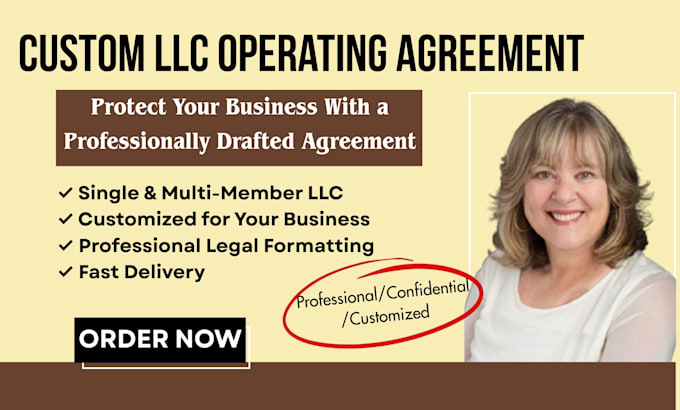 draft a custom llc operating agreement for single or multi member llc