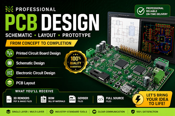 Do pcb design schematic, layout for electronics and embedded board, 3d ...