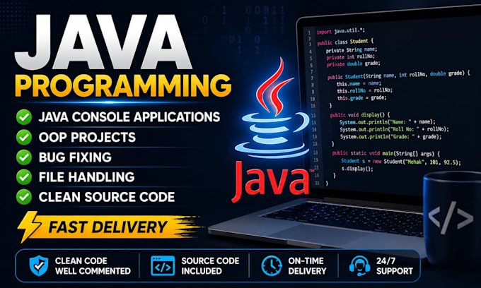 create java console applications and oop assignments