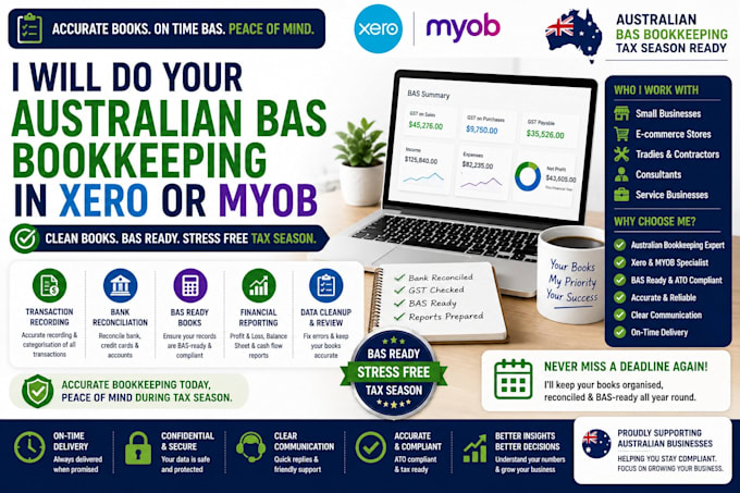 do australian bas bookkeeping using xero or myob