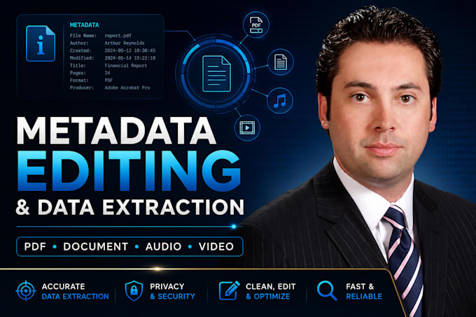 do metadata editing, data correction for document, audio and video, report