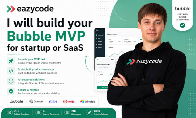 build your bubble mvp for startup or saas
