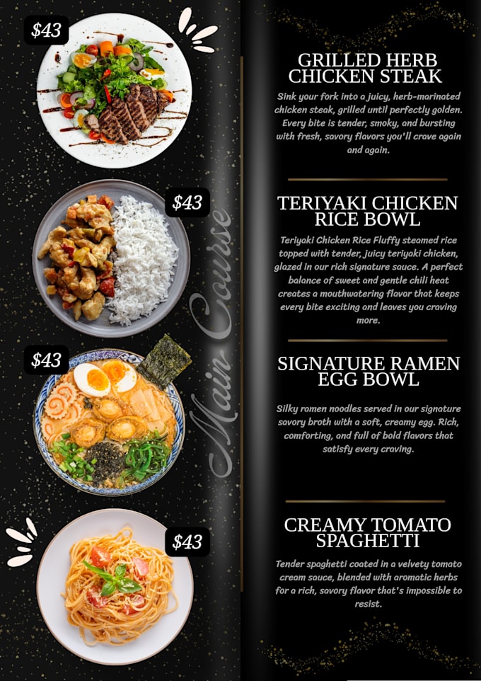 design restaurant menu designs for your restaurant