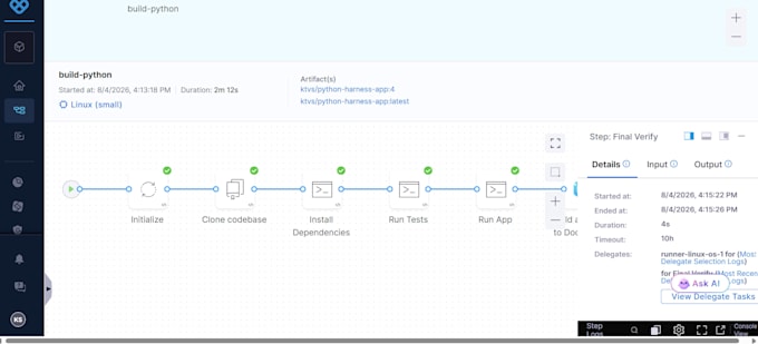 set up the harness ci cd pipeline for azure