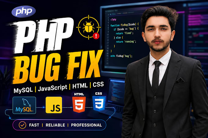 fix php mysql javascript html css website bugs