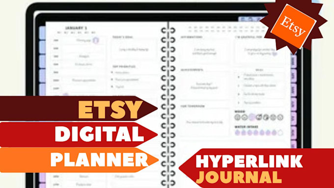 digital planner,hyperlinked planner,etsy,calendar, printable planner, goodnotes