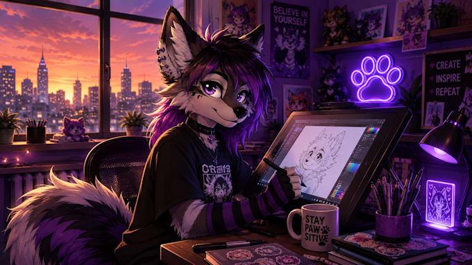 draw custom furry character nsfw art