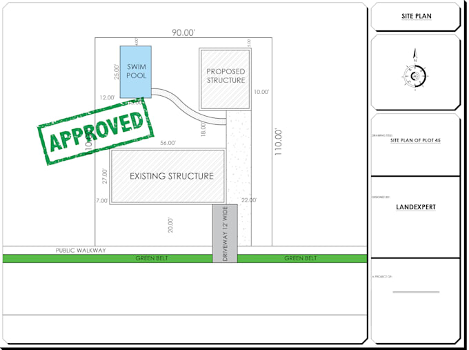 design site plan, plot plan of your property for city permit