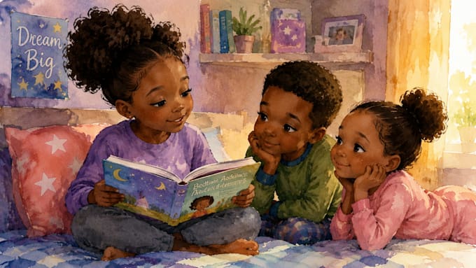 draw african american children book illustration