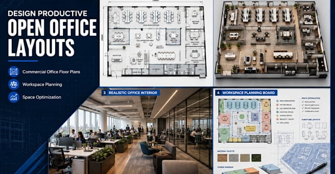 design productive open plan office layouts for modern workplaces