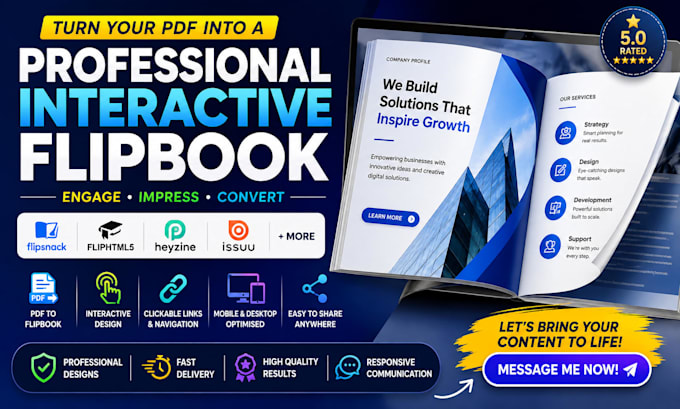 design an interactive flipbook using flipsnack, fliphtml5, heyzine and issuu