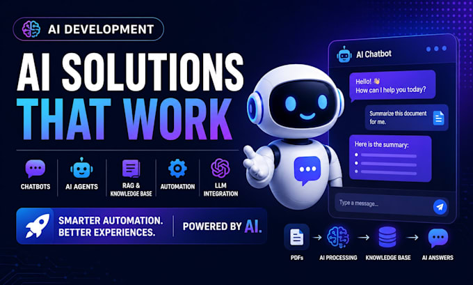 develop ai website chatbot mobile app and web development