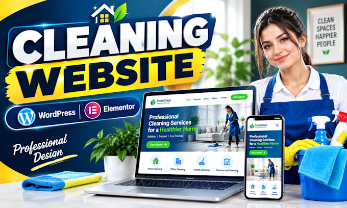 build a cleaning company website with wordpress and elementor