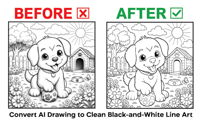 clean up ai coloring pages by removing grayscale and shading