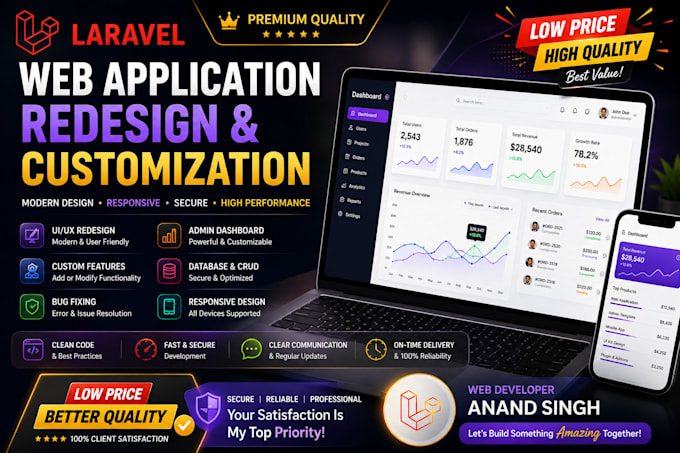 redesign and customize your laravel web application