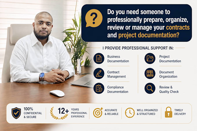 manage contracts, compliance and project documentation professionally