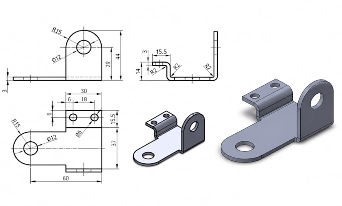 design sheet metal cad design for laser cutting, cnc bending in solidwork