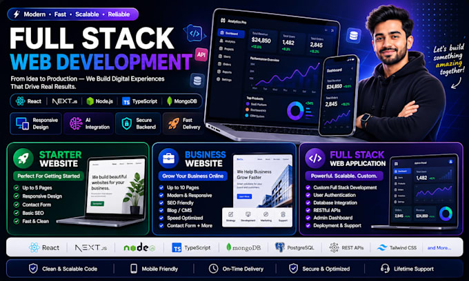 build custom full stack website and business web application