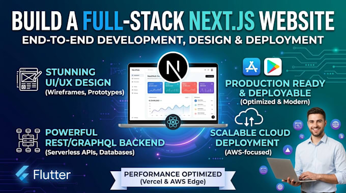 build a full stack react next js website with backend and AWS deployment