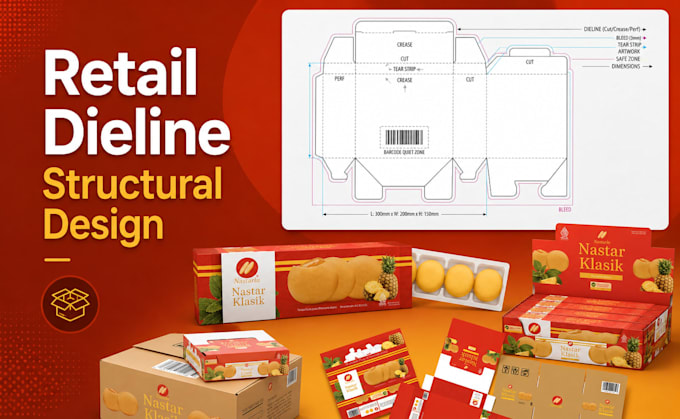 create retail ready packaging dielines and structural designs for product brands